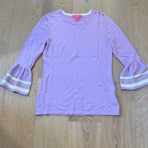 Lilly Pulitzer Lavender Women’s 3/4 Sleeve Top with Flared Sleeve size s